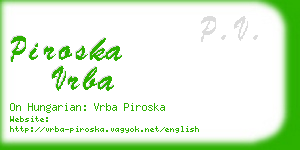 piroska vrba business card